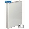 Caiet mecanic cu buzunar, plastifiat PP, 4 inele in "D", 50 mm, cotor 65mm, BANTEX - alb