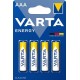 Baterii AAA Varta Energy, alcaline, R3, 1,5 V, blister 4 baterii