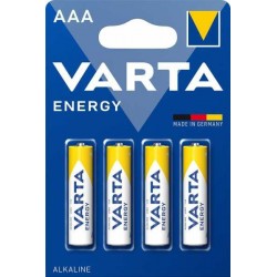 Baterii AAA Varta Energy, alcaline, R3, 1,5 V, blister 4 baterii