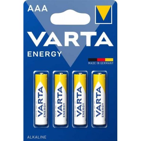 Baterii AAA Varta Energy, alcaline, R3, 1,5 V, blister 4 baterii