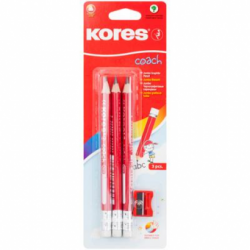 Creioane Kores triunghiulare Coach Grafitos, 3 buc/blister
