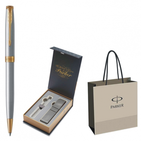 PIX PARKER SONNET ROYAL Stainless Steel GT+CUTIE PT. CADOU BRITISH COLLECTION CU ETUI, model 1+PUNGA PT. CADOU