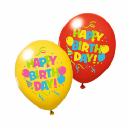 BALOANE HAPPY BIRTHDAY DIVERSE CULORI, CALITATE HELIUM, BIODEGRADABILE, SET 6 BUCATI