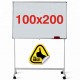 Tabla magnetica pe stand mobil 100x200 cm, 1 fata, Premium (5 ani garantie)