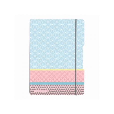 CAIET MY.BOOK FLEX A4 2X40F 80GR DICTANDO+PATRATELE, COPERTA PP, GRAPHIC PASTELS BLUE