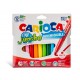 Carioca super lavabila, varf gros 6 mm, 12 culori/cutie, CARIOCA Jumbo