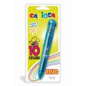 Pix cu 10 culori fluorescente, corp transparent color, blister, CARIOCA