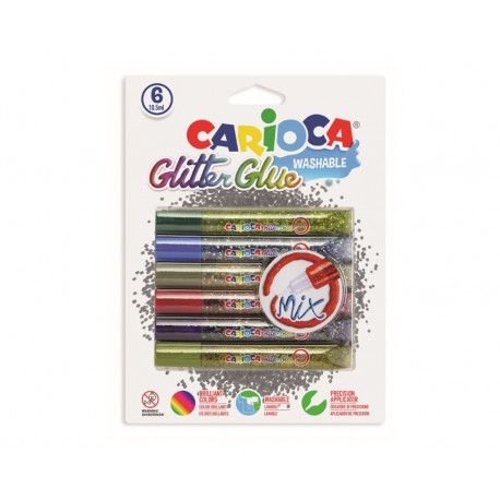 Lipici Glitter 6 culori/blister, CARIOCA Multicolours