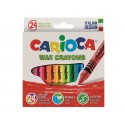 Creioane cerate rotunde, lavabile, 24 culori/cutie, CARIOCA Wax Crayons