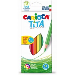 Creioane colorate, hexagonale, 12 culori/cutie, CARIOCA Tita