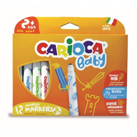 Carioca super lavabila, 12 culori/cutie, CARIOCA Baby +2