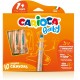 Creioane colorate, 3 in 1, 10 culori/cutie, CARIOCA Baby +1