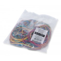 Elastice pentru bani, 100g/punga, D 57 x 1,5mm, DONAU - culori asortate