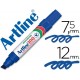 Permanent marker ARTLINE 100, corp metalic, varf tesit 7.5-12.0mm - albastru