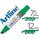 Permanent marker ARTLINE 100, corp metalic, varf tesit 7.5-12.0mm - verde