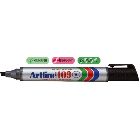 Permanent marker ARTLINE 109, corp plastic, varf tesit 2.0-5.0mm - negru