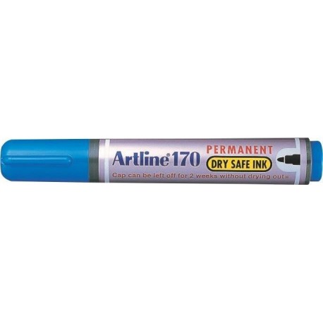 Permanent marker ARTLINE 170 - Dry safe ink, corp plastic, varf rotund 2.0mm - albastru