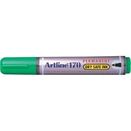 Permanent marker ARTLINE 170 - Dry safe ink, corp plastic, varf rotund 2.0mm - verde