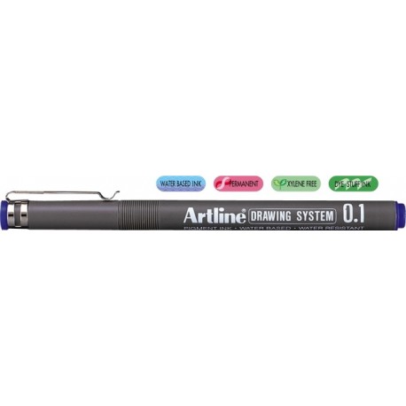 Marker pentru desen tehnic ARTLINE, varf fetru 0.1mm - albastru