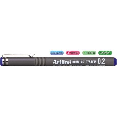 Marker pentru desen tehnic ARTLINE, varf fetru 0.2mm - albastru