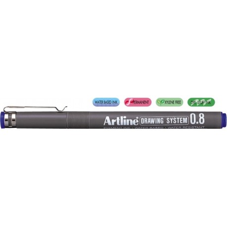 Marker pentru desen tehnic ARTLINE, varf fetru 0.8mm - albastru