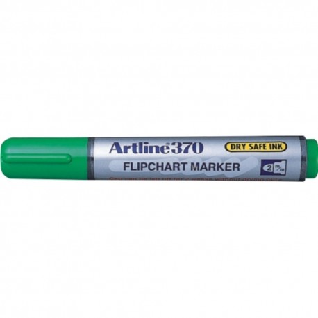 Flipchart marker ARTLINE 370 - Dry safe ink, corp plastic, varf rotund 2.0mm - verde