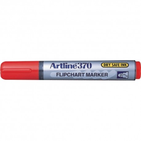 Flipchart marker ARTLINE 370 - Dry safe ink, corp plastic, varf rotund 2.0mm - rosu