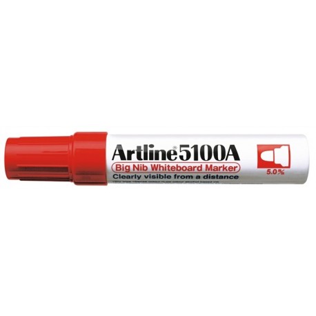 Marker pentru tabla de scris ARTLINE 5100A, corp metalic, varf rotund 5.0mm - rosu