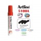 Marker pentru tabla de scris ARTLINE 5100A, corp metalic, varf rotund 5.0mm - rosu