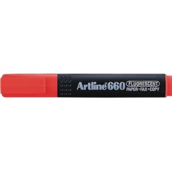 Textmarker ARTLINE 660, varf tesit 1.0-4.0mm - rosu fluorescent