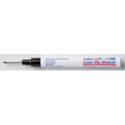 Marker ARTLINE 710, pentru locuri greu accesibile, corp metalic, varf lung, 1,0mm - negru