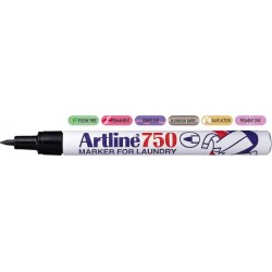 Marker ARTLINE 750, pentru textile, corp metalic, varf rotund 0.7mm - negru