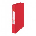 Caiet mecanic A4, plastifiat PP, 2 inele - D25mm, ESSELTE Standard - rosu vivida