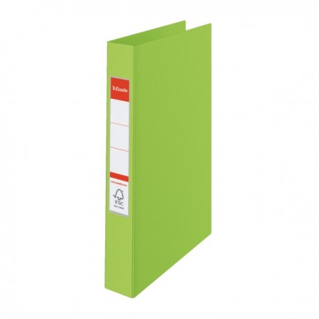 Caiet mecanic A4, plastifiat PP, 2 inele - D25mm, ESSELTE Standard - verde vivida