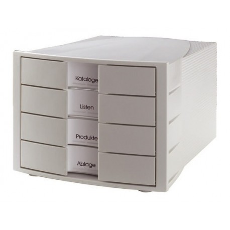 Suport plastic cu 4 sertare pentru documente, HAN Impuls - gri deschis