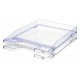 Tava documente slim HAN Junior - transparent cristal cu margini albastre