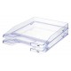 Tava documente slim HAN Junior - transparent cristal cu margini albastre