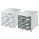 Suport plastic modular cu 5 sertare pentru documente, HAN Contur - gri deschis/gri inchis