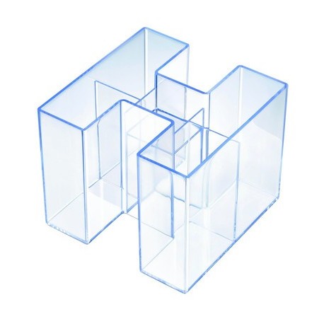 Suport pentru instrumente de scris, HAN Bravo - transparent cristal cu margine albastra