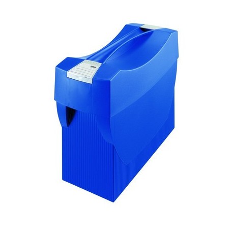 Suport plastic pentru 20 dosare suspendabile, cu capac, HAN Swing Plus - albastru