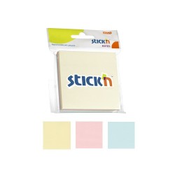 Notes autoadeziv 76 x 76 mm, 3 x 50 file/set, Stick"n - 3 culori pastel