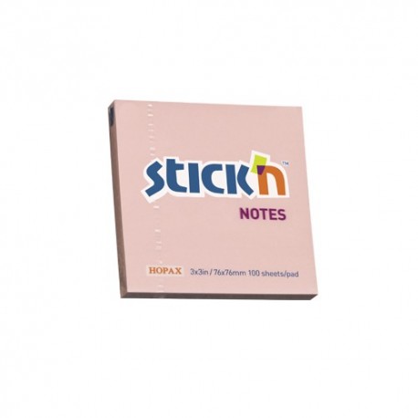 Notes autoadeziv 76 x 76 mm, 100 file, Stick"n - roz pastel