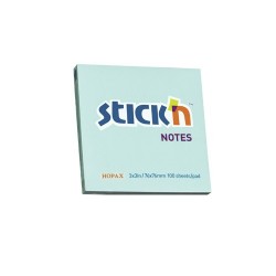 Notes autoadeziv 76 x 76 mm, 100 file, Stick"n - albastru pastel