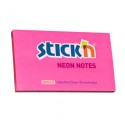 Notes autoadeziv 76 x 127 mm, 100 file, Stick"n - roz neon