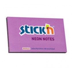 Notes autoadeziv 76 x 127 mm, 100 file, Stick"n - mov neon