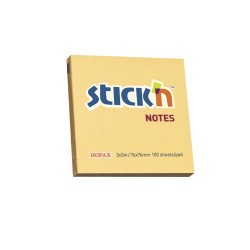 Notes autoadeziv 76 x 76 mm, 100 file, Stick"n - portocaliu pastel
