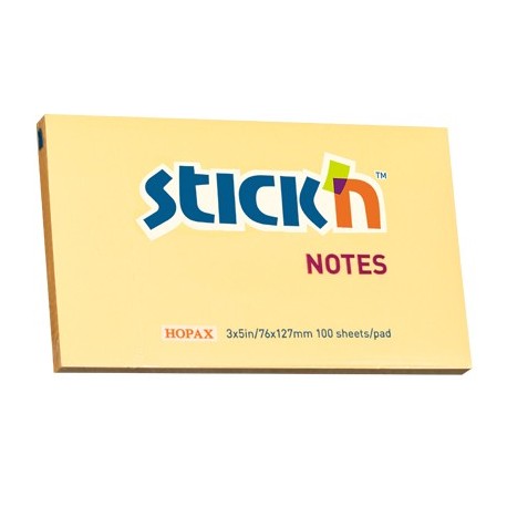 Notes autoadeziv 76 x 127 mm, 100 file, Stick"n - portocaliu pastel