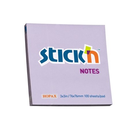 Notes autoadeziv 76 x 76 mm, 100 file, Stick"n - lila pastel