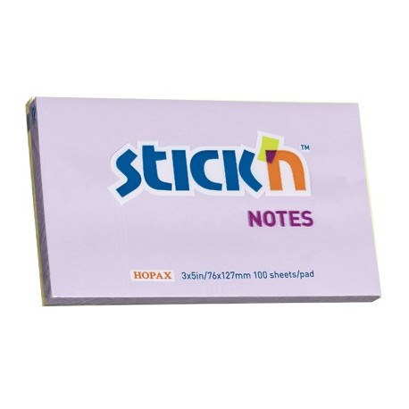 Notes autoadeziv 76 x 127 mm, 100 file, Stick"n - lila pastel