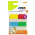 Stick index plastic transp. cu margine color 38 x 25 mm, 4 x 20 file/set, Stick"n - 4 culori neon